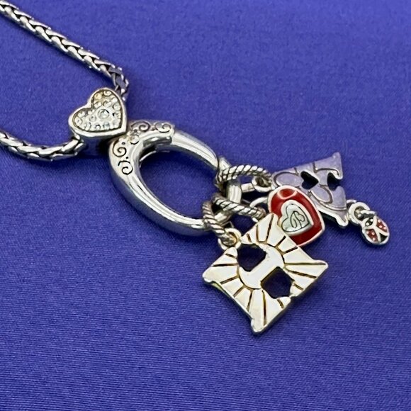 Brighton ABC Hook Charm Necklace w/Heart Charm & Initial Charms - Picture 2 of 13